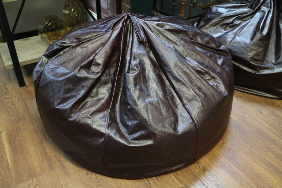 Macy Leather Beanbag - Large - Antique Red