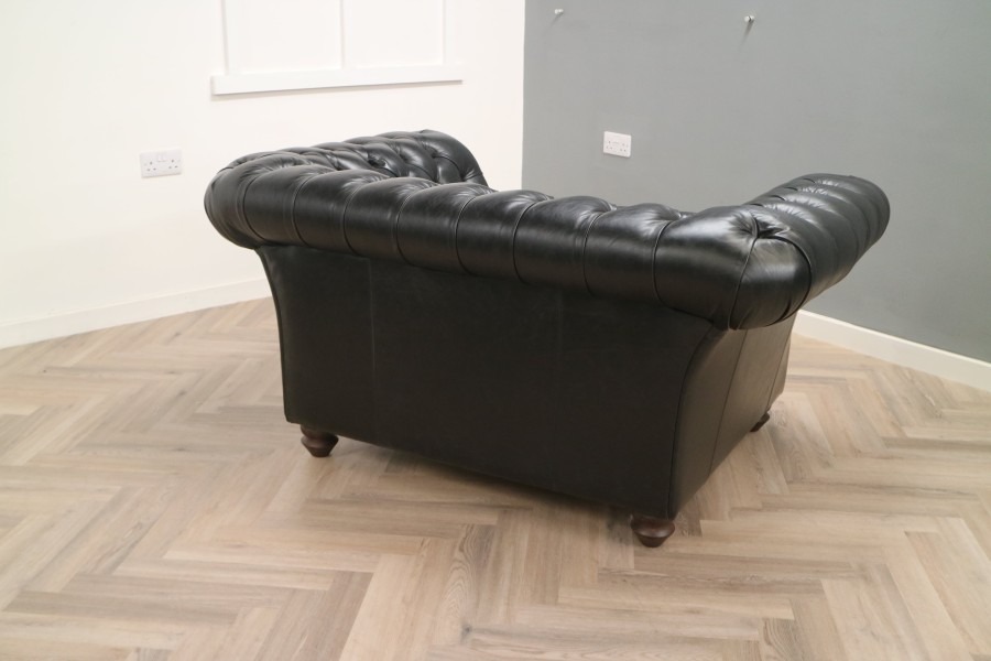 Calvert Luxury Leather Sofa - 1.5 Seater - Old English Black