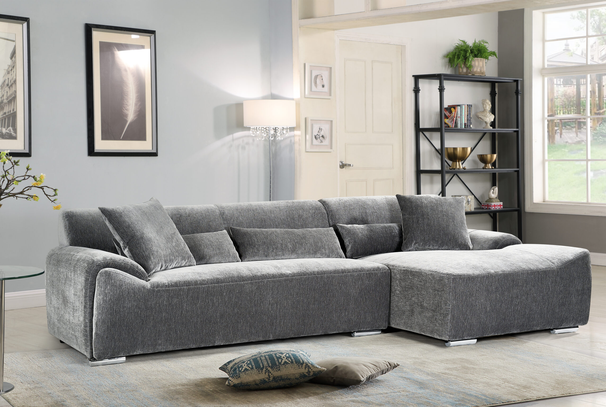 Modena Sofa Charcoal Right Hand