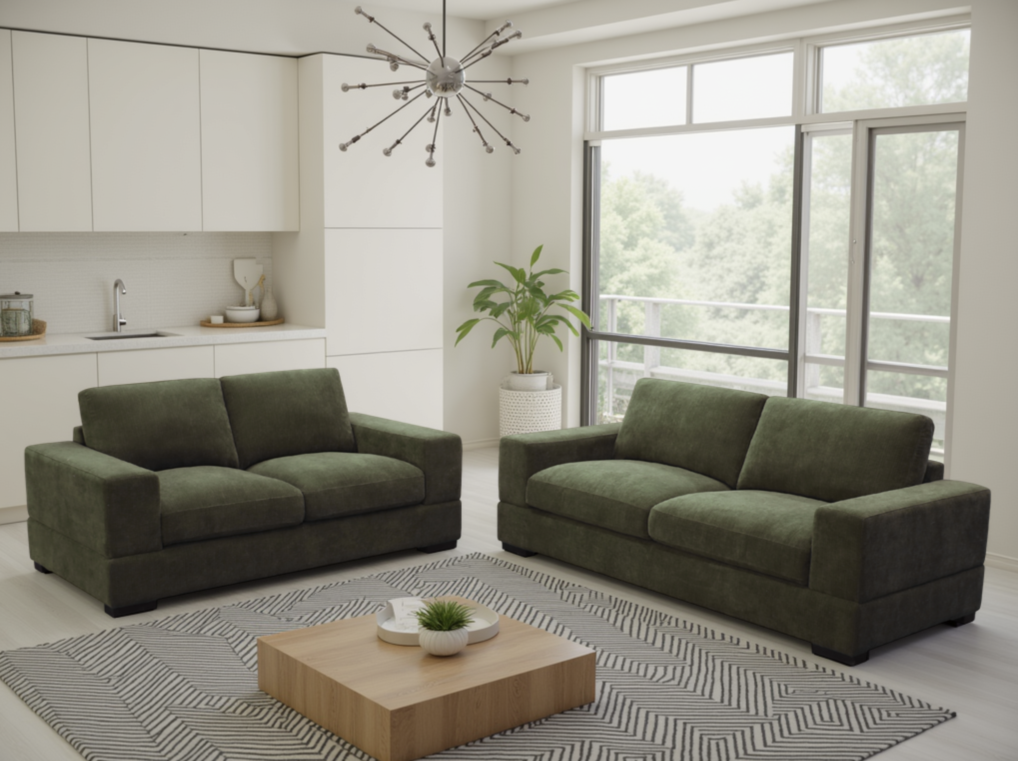 Westminster Sofa Forest 3+2 Set - Image 2